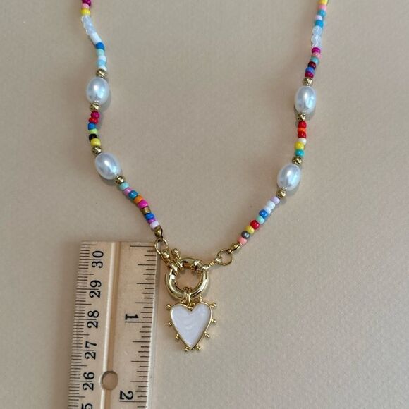 Beaded heart necklace N1019 - Picture 5 of 5